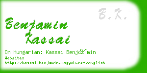 benjamin kassai business card